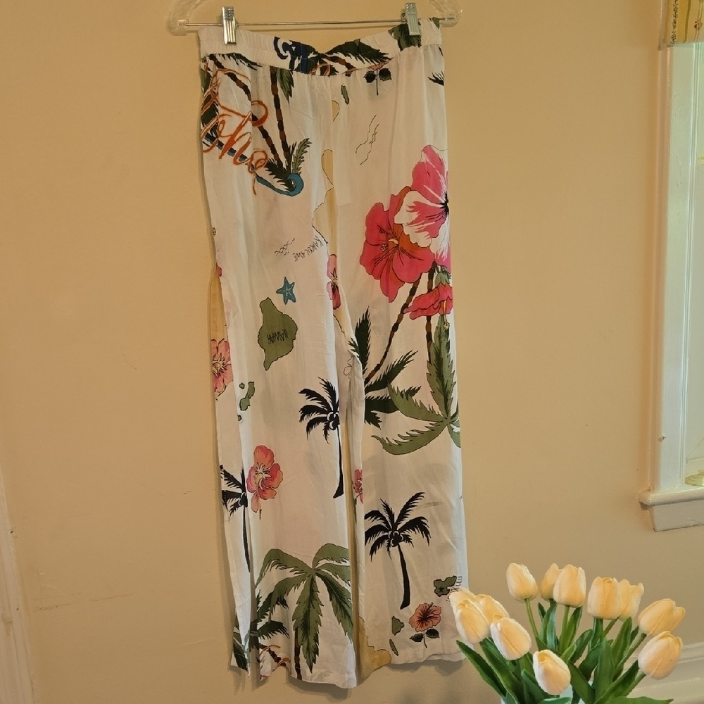 Pink and Green Flutter Sleeve Resort Two Piece Set - Picture 5 of 5